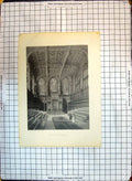 Original Old Antique Print Cassell'S Interior House Lords Parliament