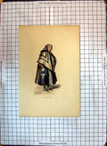 Original Old Antique Print Colour Woman La Laitiere Water Carriers