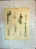 Original Old Antique Print 1816 Mechanics Improved Pumps Instruments 19th