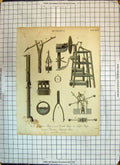Original Old Antique Print 1816 Mechanics Balance Pump Brunton Mines Machinery
