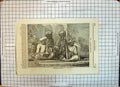 Old Antique Print Musicians Indian Men Music Musiciens Indiens Ambulans