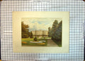 Original Old Antique Print Colour Exterior Architecture Hughenden Manor House