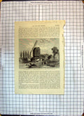 Original Old Antique Print Camberwell Mill Windmill Blanch History 20th Century