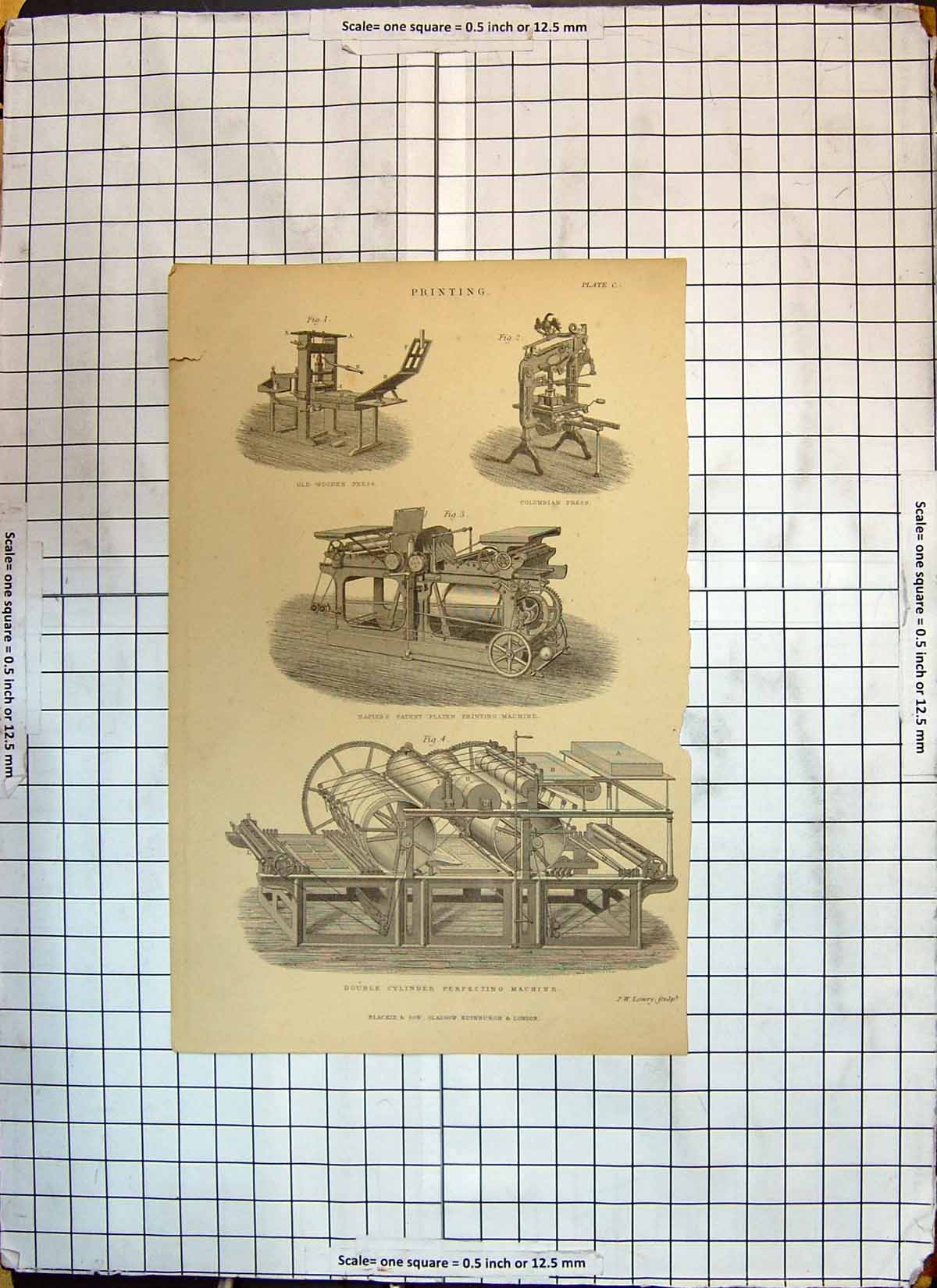 Antique Old Print Ing Machinery Napier Patent Wooden Press Columbian Lowry 20th