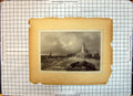 Old Antique Print Stormy Sea Scene Lighthouse Men Fishing Sailing Yacht