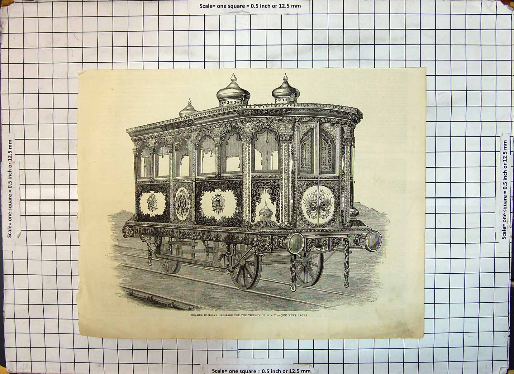 Old Antique Print Summer Railway Carriage Viceroy Egypt Transport Train