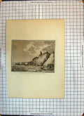Original Old Antique Print Brighthelmstone Bathing Place Smoakers Machine