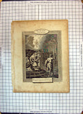 Original Old Antique Print Daniel Interprets Dream Religious Scene