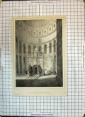 Original Old Antique Print Architecture Das Hellice Crab
