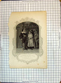 Original Old Antique Print Mr Atkins Miss Cross Grumio Curtis Theatre Actors