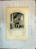Original Old Antique Print Portrait Mr Mead Iachimo Theatre Actor Engraving