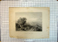Old Antique Print View Leilun Site Shiloh Mountains Trees People Bartlett