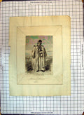 Original Old Antique Print German Costume Man Scalvonic Fashion Dress 1868 19th