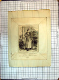 Original Old Antique Print German Costumes Peasant Girl Fashion Lady 1867 19th