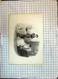 Original Old Antique Print Rodolphe Sarah Man Lady Romance Beaumont