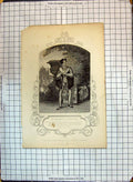 Original Old Antique Print Mr Macready Benedick Theatre Actor Much Ado Nothing