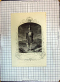 Original Old Antique Print Portrait Mr Macready Macbeth Theatre Actor