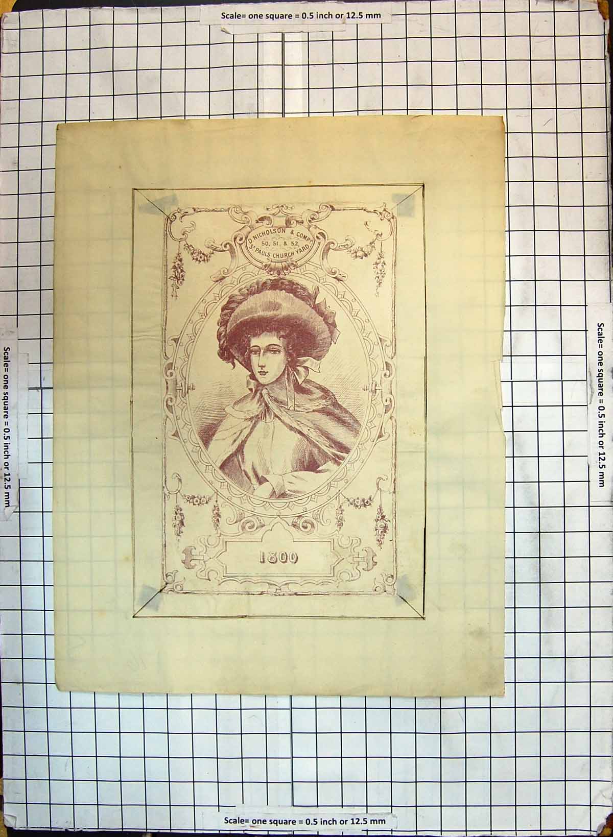 Old Antique Print Portrait Beautiful Woman Nicholson Paul'S Church Yard