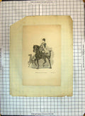 Original Old Antique Print War Sier Royal Regiment Horse Guards 1742