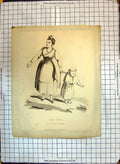 Original Old Antique Print Enfant Capucin Infant Baby Capuchin Mother Child