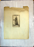 Original Old Antique Print Knight Garter Habit Ensigns Order Portrait Man 19th