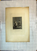 Original Old Antique Print Twlefth Night Theatre Scene Romance Engraving 20th
