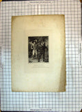 Original Old Antique Print King Henry Theatre Scene Actors Engraving