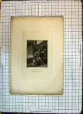 Original Old Antique Print Julius Caesar Theatre Scene Woodman Actors