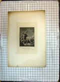 Original Old Antique Print Scene Death King Richard Theatre Woodman Hamilton