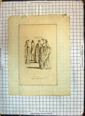 Original Old Antique Print Ladies Men Fashion Dresses Reign George Cotumes