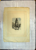 Original Old Antique Print Indian Man Dawn Corset Fashion Dress Wigwams