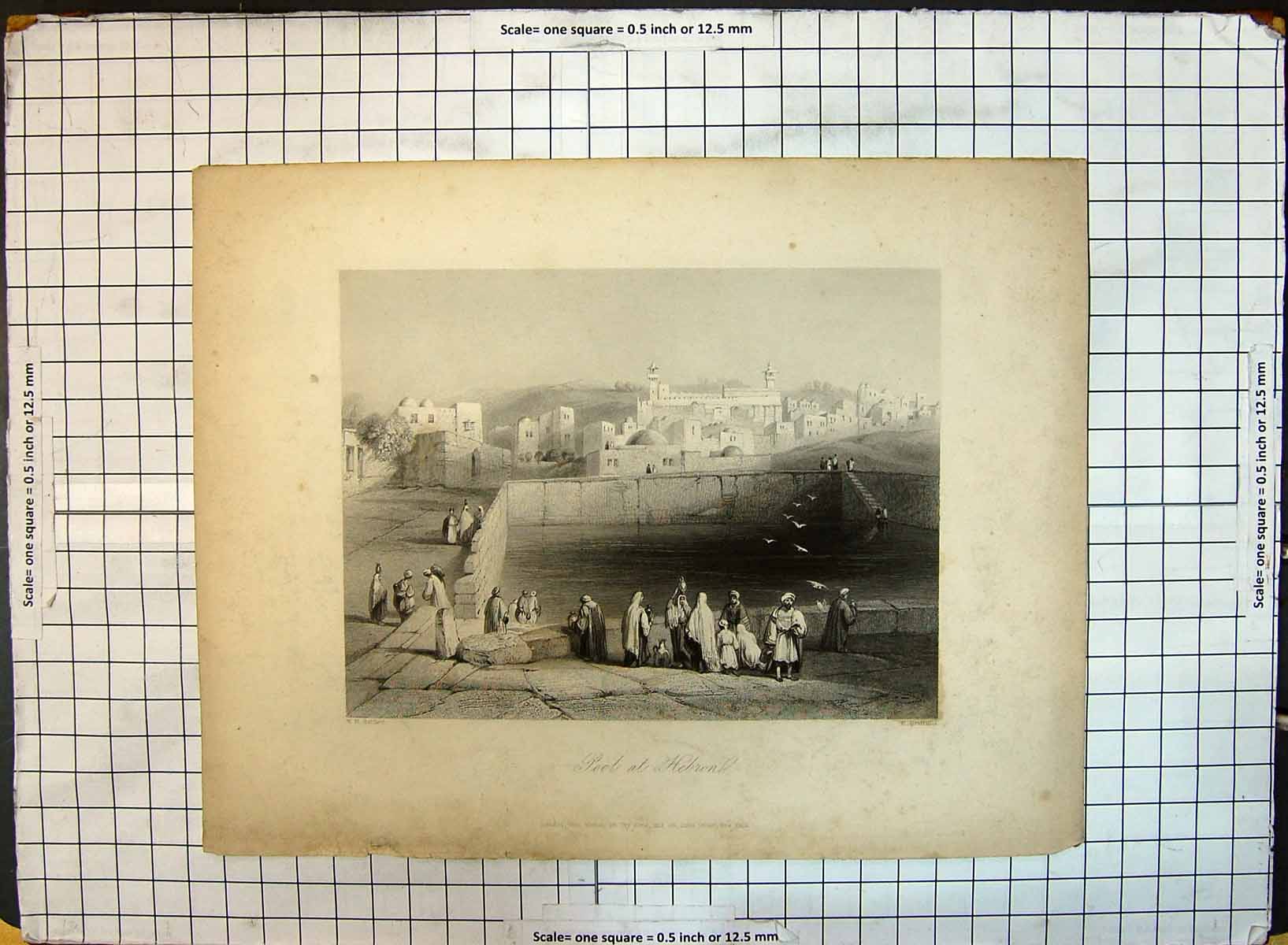 Old View Pool Hebron Buildings Religion Griffiths Bartlett Engraving