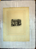 Original Old Antique Print Crinoline Ladies Men South Sea Islanders Weapons