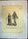 Old Antique Print Costumes Worn During Reign Edward Richard Henry Fashion