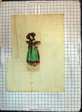 Old Antique Print Colour Home Dress Vienne Lady Fashion Beautiful Woman