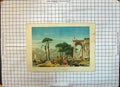 Original Old Antique Print Colour Scene Lake Maggiore Italy Mountains