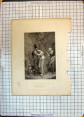 Original Old Antique Print Poor Honest Sodger House War Sier Wright Rogers 1839