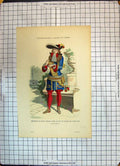 Antique Print Colour Costumes Paris Seigneur Siecle Regne Louis Chevignard