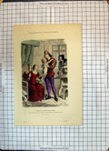 Antique Print Colour Famille Bourgeoise Aisee Family Costumes Paris France