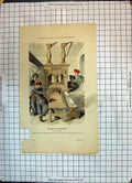 Original Old Antique Print Colour Imprimerie Parisienne Costumes Paris Siecle
