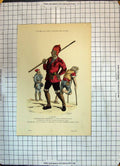 Old Print Colour Ramoneur Cheminee Paysan Vilain Costumes Paris Mendiant