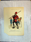 Old Print Colour Ramoneur Cheminee Paysan Vilain Mendiant Costumes Paris