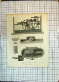 Original Old Antique Print Paper Machinery Improved Mill 1872 19th