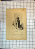 Antique Old Print Jure Corporation Vieux Cordonniers Costume Ceremonie Church