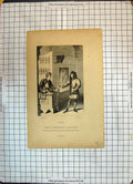 Old Print Comptoir Cordonnier Bottier Halle Rouen Man Shoe-Maker Industry 19th