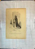 Old Print Man Praying Jure Corporation Vieux Cordonniers Costume Ceremony 20th