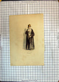 Old Antique Print Colour Saint Lazare Venerienne Man Brown Costume Dress