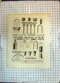 Old Antique Print Saxon Gothic Architecture Arch Church Ely Niche Column