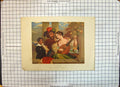 Original Old Antique Print Colour Duetto Beautiful Woman Music Man Book Romance