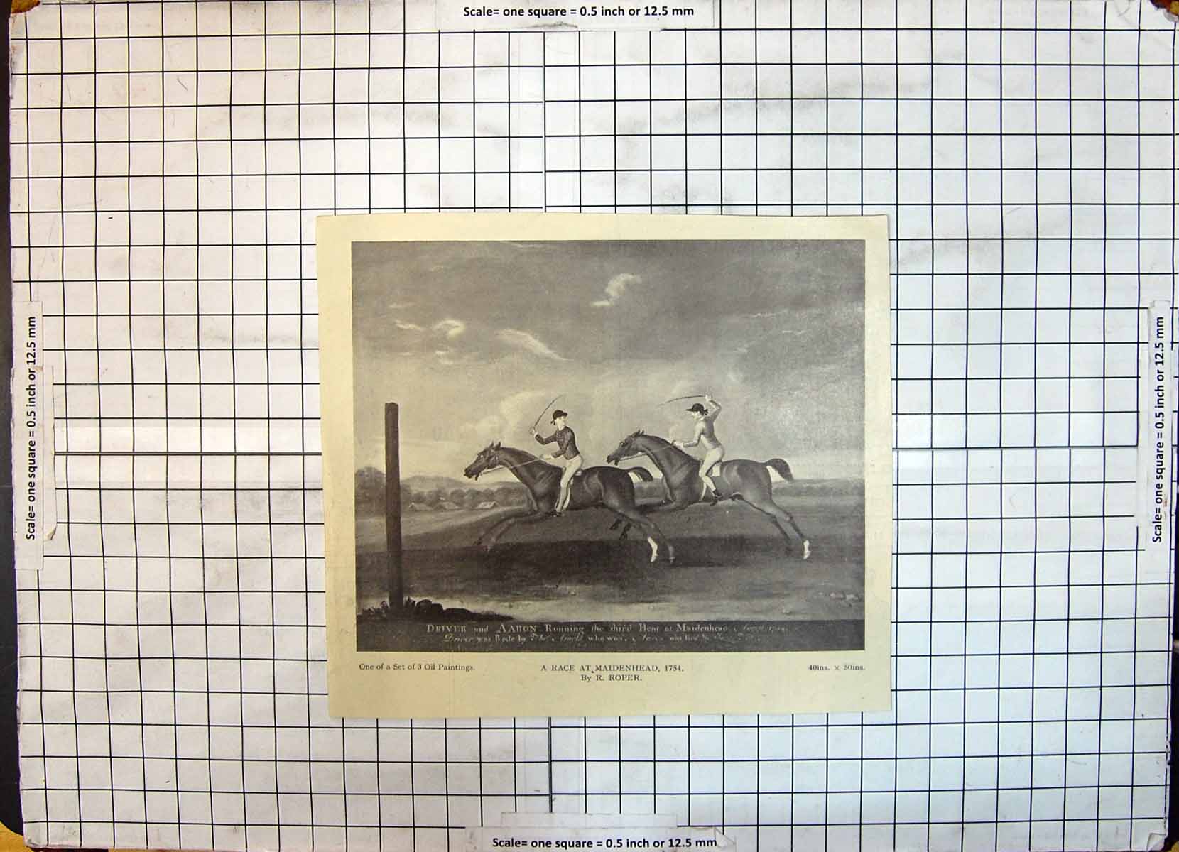 Old Antique Print Horse Race Driver Aaron Maidenhead Sport Jockeys Roper